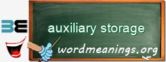 WordMeaning blackboard for auxiliary storage